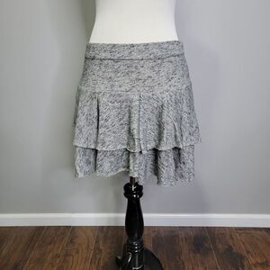 Derek Lam 10 Crosby Women's Gray Elastic Waist Side Zip Mini Ruffle Skirt Size 2